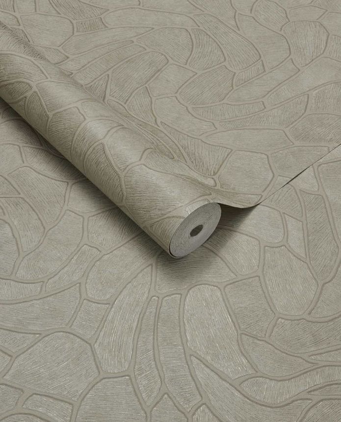Geometrická vliesová tapeta na zeď, béžovo-zelená, kámen, 363218, Calm Crafted, Eijffinger
