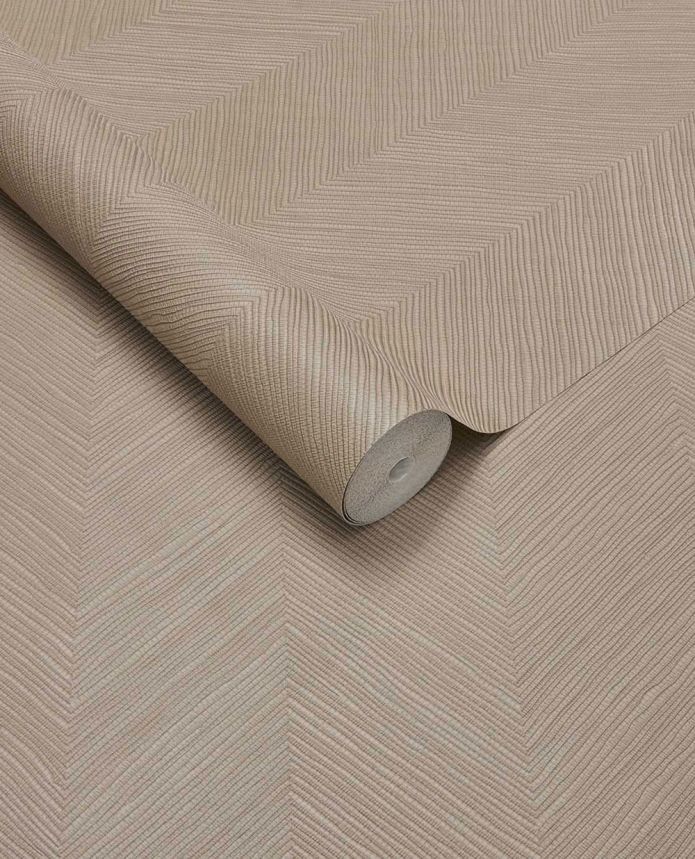 Geometrická vliesová tapeta na zeď, světle hnědá, imitace rohože, 363235, Calm Crafted, Eijffinger