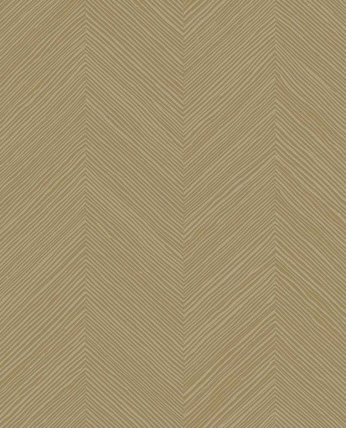 Geometrická vliesová tapeta na zeď, hnědo-žlutá, imitace rohože, 363237, Calm Crafted, Eijffinger