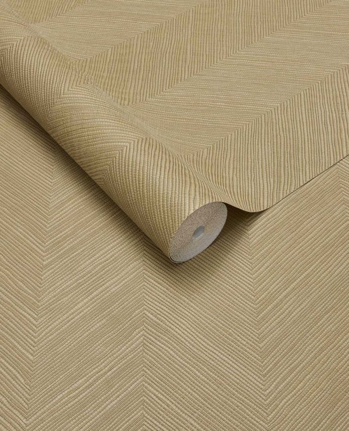 Geometrická vliesová tapeta na zeď, hnědo-žlutá, imitace rohože, 363237, Calm Crafted, Eijffinger