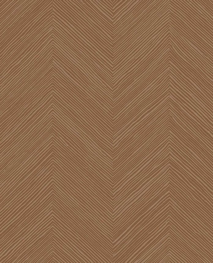 Geometrická vliesová tapeta na zeď, hnědo-červená, imitace rohože, 363239, Calm Crafted, Eijffinger