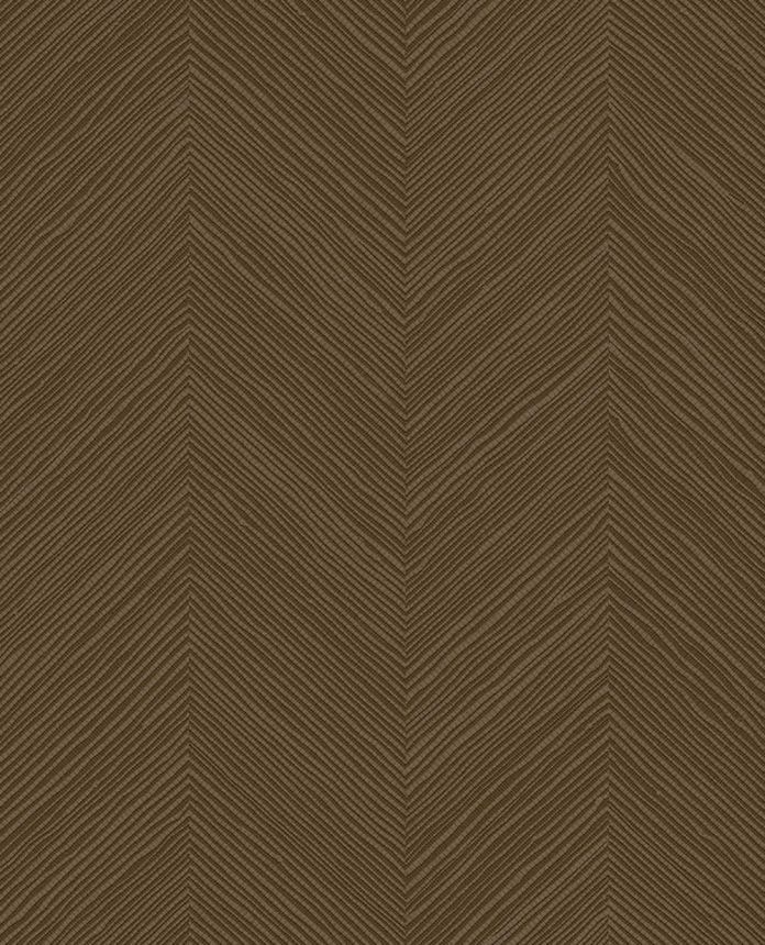Geometrická vliesová tapeta na zeď, tmavě hnědá, imitace rohože, 363241, Calm Crafted, Eijffinger
