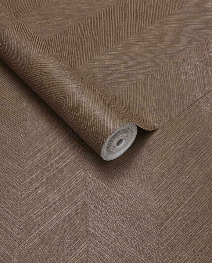 Geometrická vliesová tapeta na zeď, tmavě hnědá, imitace rohože, 363241, Calm Crafted, Eijffinger