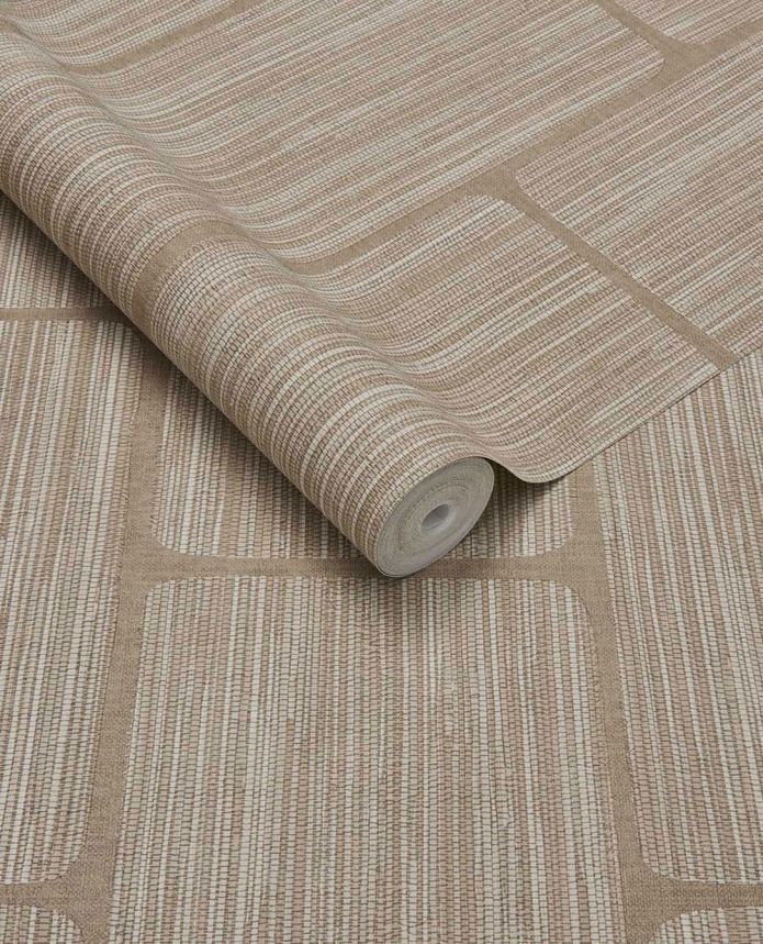 Geometrická vliesová tapeta na zeď, hnědo-béžová, 363255, Calm Crafted, Eijffinger