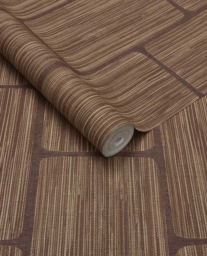Geometrická vliesová tapeta na zeď, červeno-hnědá, 363256, Calm Crafted, Eijffinger