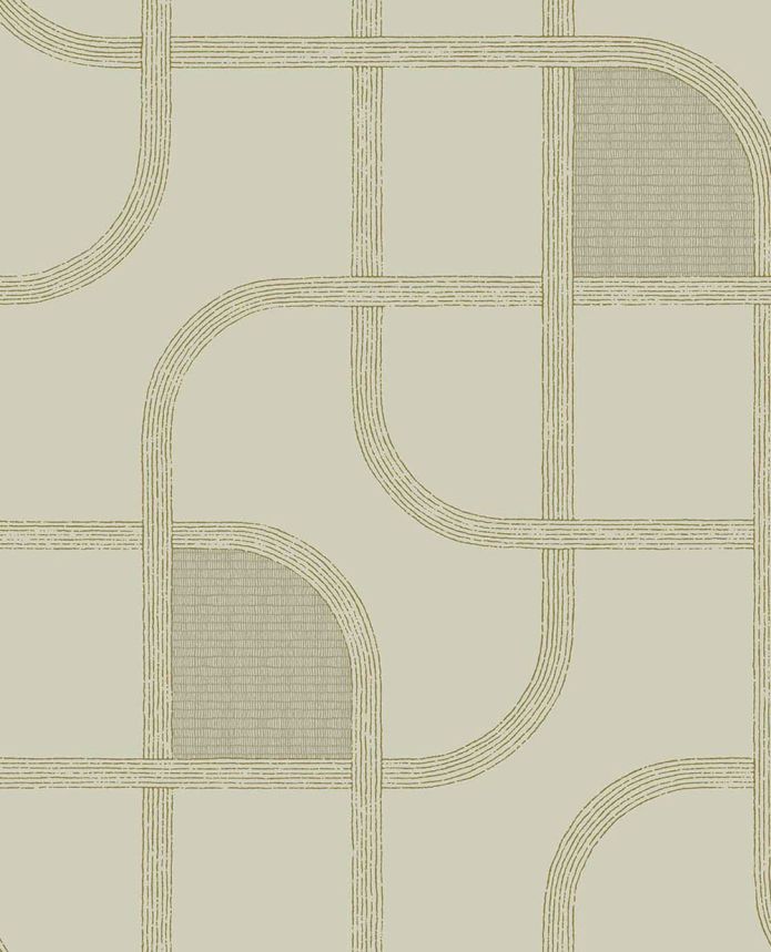 Geometrická vliesová tapeta na zeď, zelená, pruhy, 363262, Calm Crafted, Eijffinger