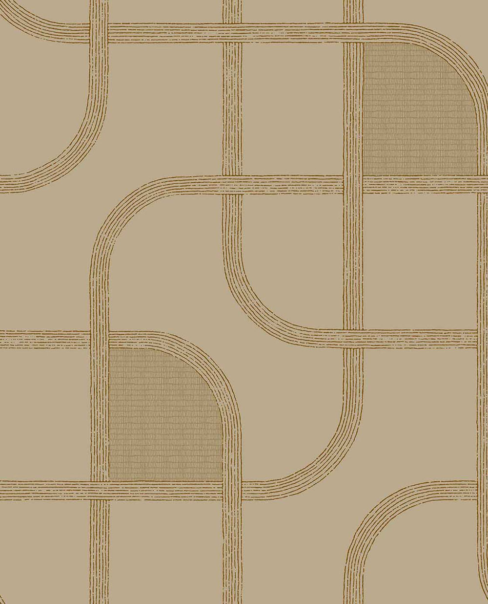 Geometrická vliesová tapeta na zeď, hnědá, pruhy, 363264, Calm Crafted, Eijffinger