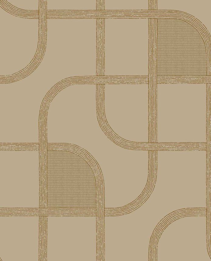 Geometrická vliesová tapeta na zeď, hnědá, pruhy, 363264, Calm Crafted, Eijffinger