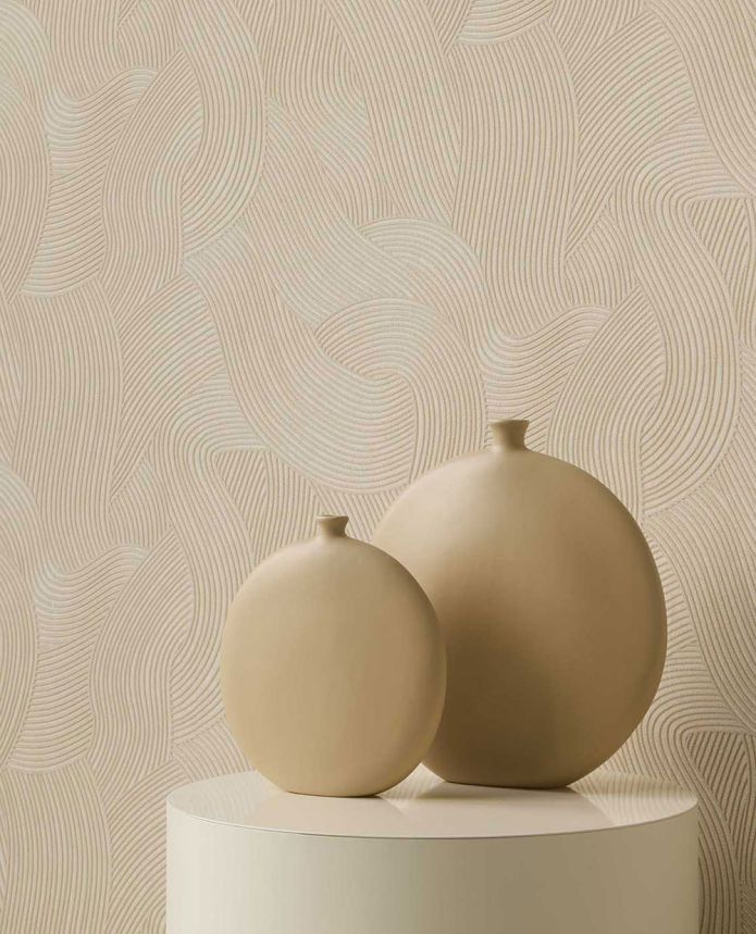 Vliesová tapeta na zeď, béžová, vlnky, 363273, Calm Crafted, Eijffinger