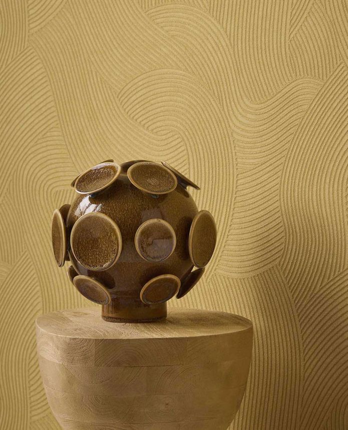 Vliesová tapeta na zeď, žlutá, vlnky, 363276, Calm Crafted, Eijffinger