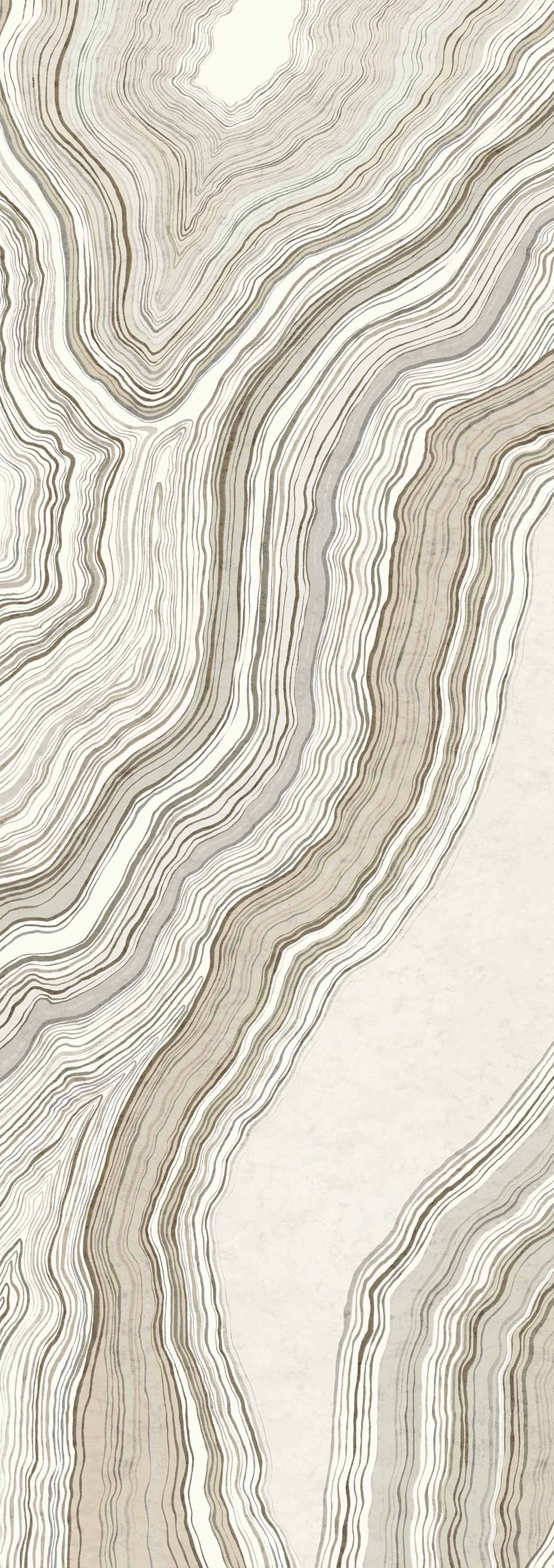 Abstraktní vliesová obrazová tapeta na zeď, šedá, hnědá, Pruhy, DGERO1021-260, Erosion, Masureel