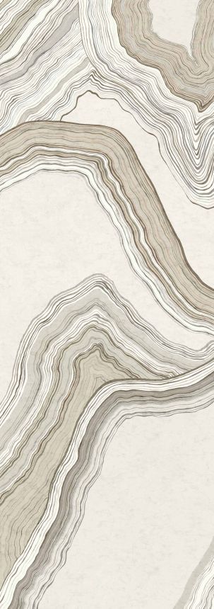 Abstraktní vliesová obrazová tapeta na zeď, šedá, hnědá, Pruhy, DGERO1022-300, Erosion, Masureel