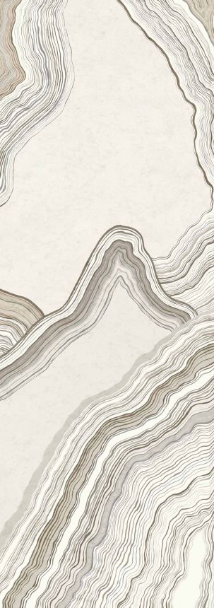 Abstraktní vliesová obrazová tapeta na zeď, šedá, hnědá, Pruhy, DGERO1023-300, Erosion, Masureel