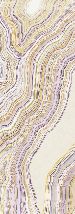 Abstraktní vliesová obrazová tapeta na zeď, fialová, žlutá, Pruhy, DGERO1031-260, Erosion, Masureel