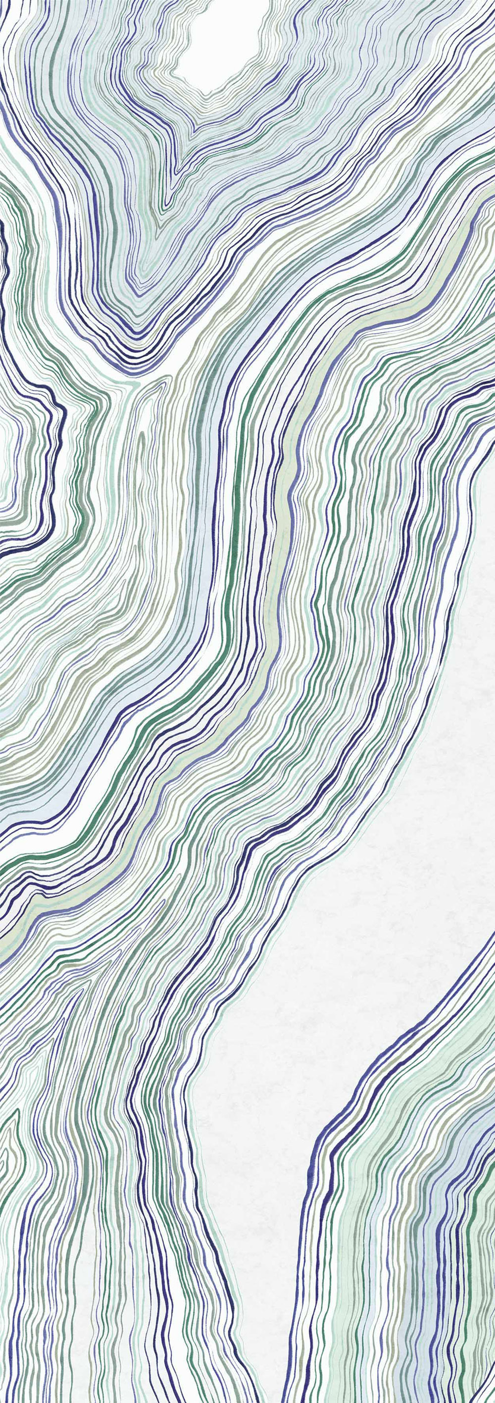 Abstraktní vliesová obrazová tapeta na zeď, zelená, modrá, Pruhy, DGERO1041-300, Erosion, Masureel