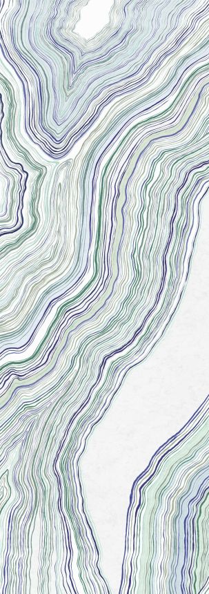 Abstraktní vliesová obrazová tapeta na zeď, zelená, modrá, Pruhy, DGERO1041-300, Erosion, Masureel