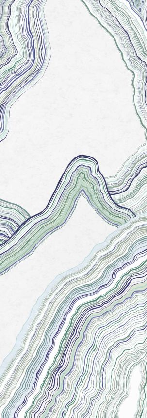 Abstraktní vliesová obrazová tapeta na zeď, zelená, modrá, Pruhy, DGERO1043-300, Erosion, Masureel