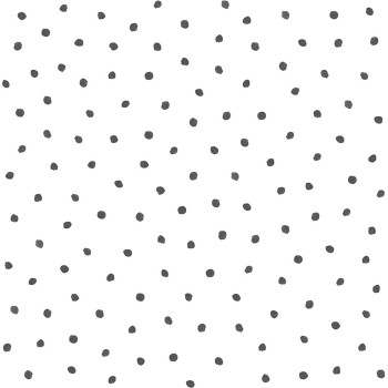 Bílá vliesová tapeta s černými puntíky 138934, Little Bandits, Black & White, Esta