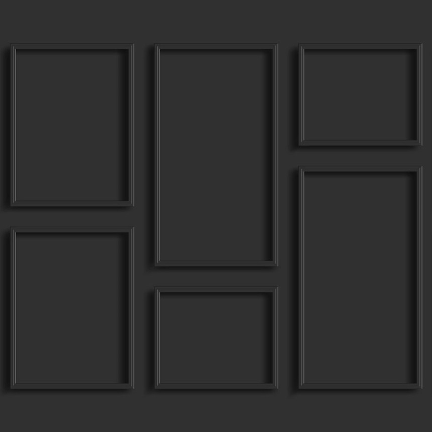 Vliesová fototapeta na zeď 3d černý stěnový obklad 158940, 300x300cm, Black & White, Esta