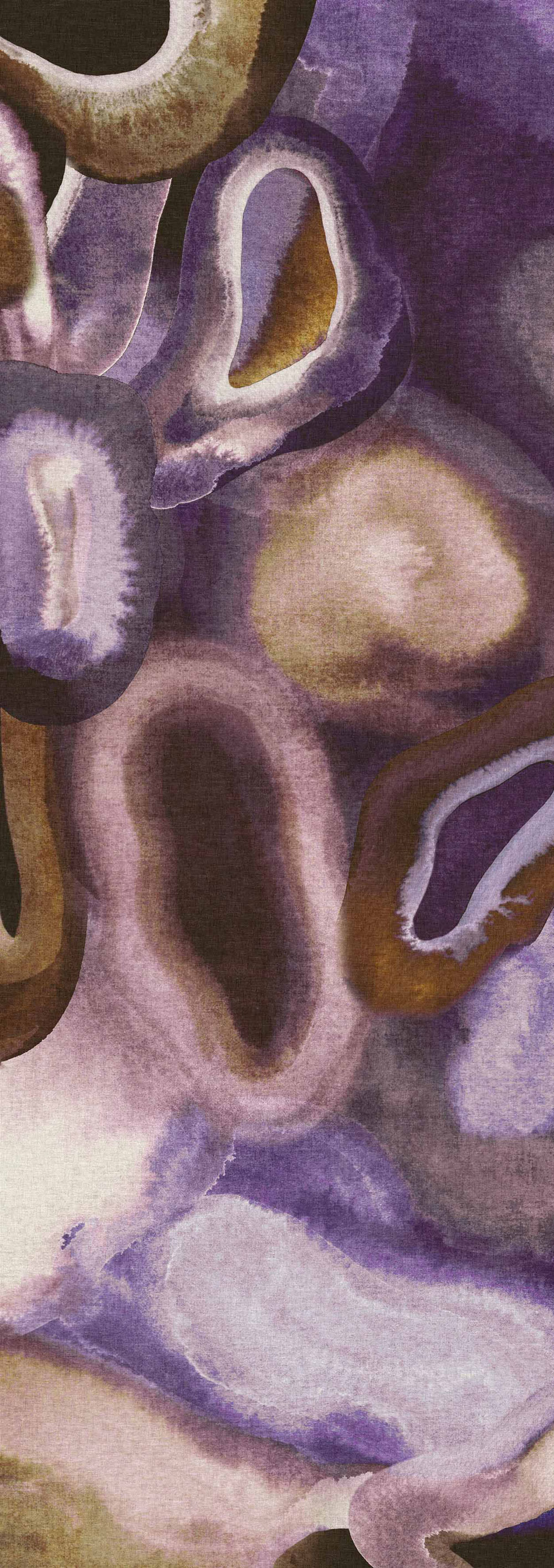 Abstraktní obrazová tapeta, fialová, žlutá, Akvarel, DGERO3031-300, Erosion, Masureel