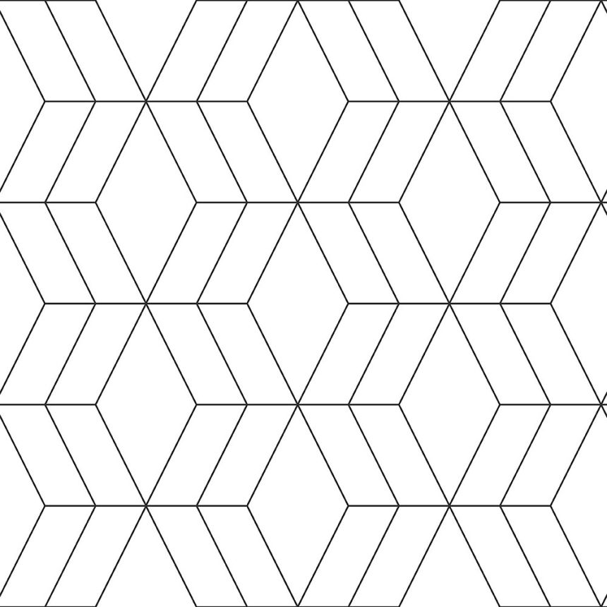 Černobílá geometrická vliesová tapeta 139149, Black & White, Esta