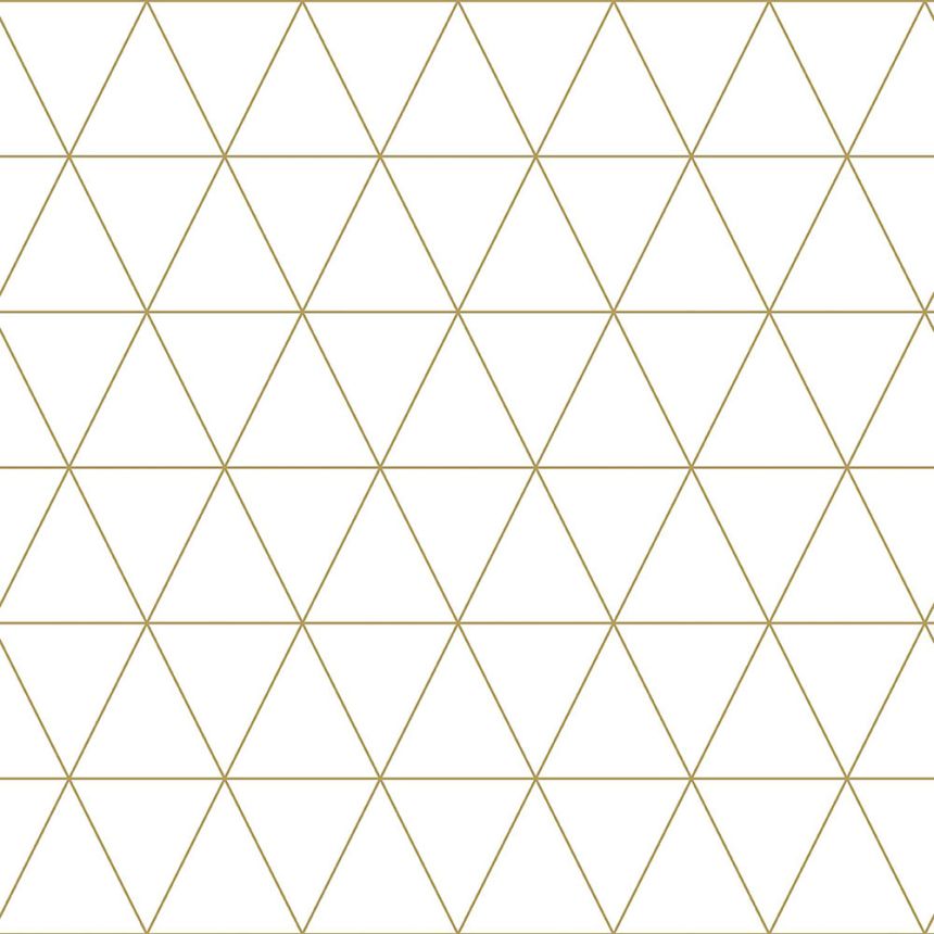 Bílozlatá vliesová tapeta s trojúhelníky 139147, Black & White, Esta