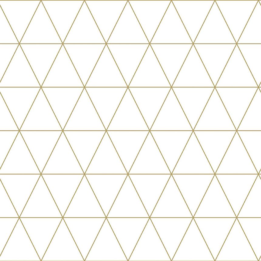 Bílozlatá vliesová tapeta s trojúhelníky 139147, Black & White, Esta