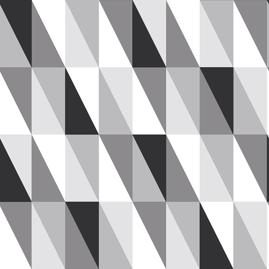 Vliesová tapeta na zeď, trojúhelníky 139121, Black & White, Esta