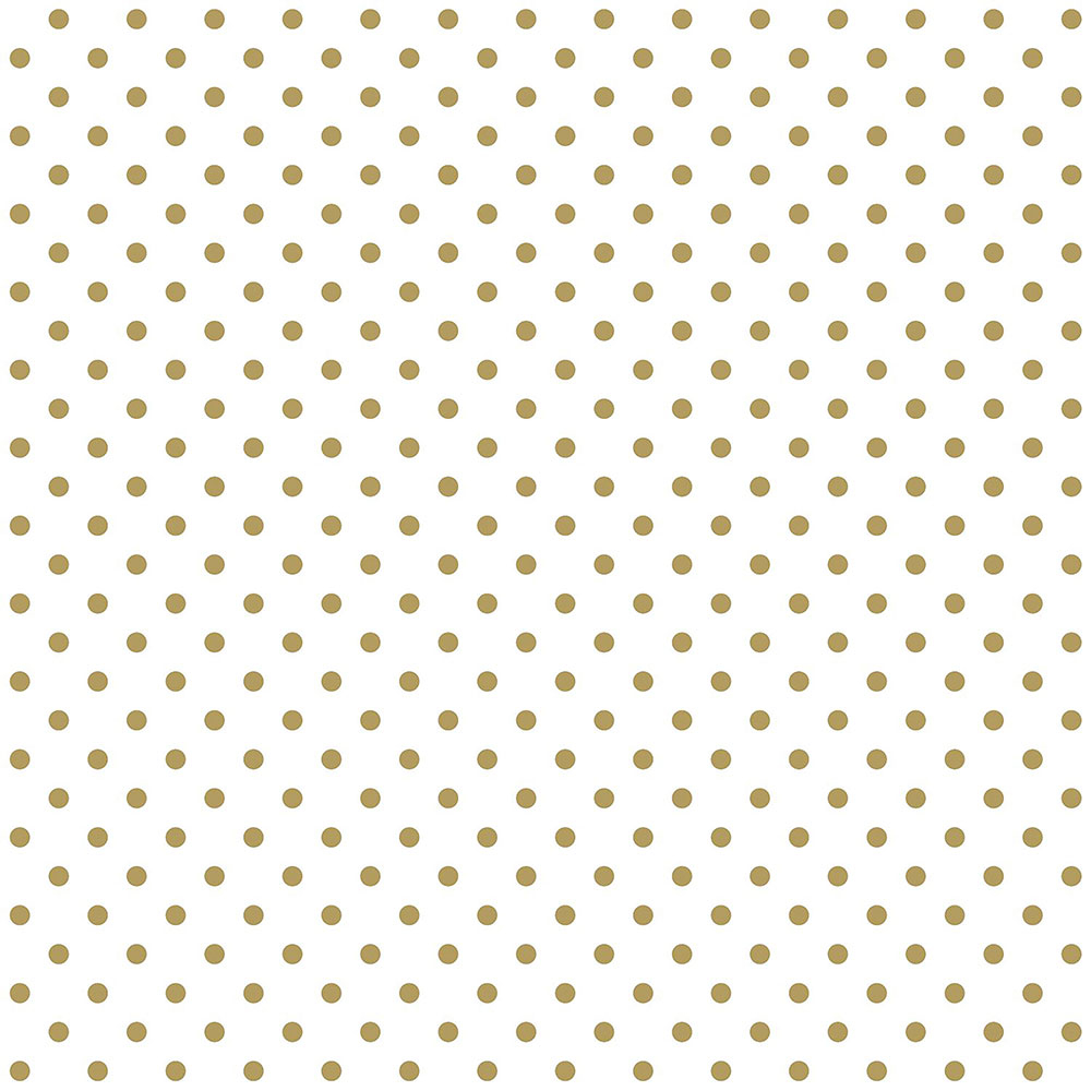 Bílá vliesová tapeta se zlatými puntíky 139113, Black & White, Esta