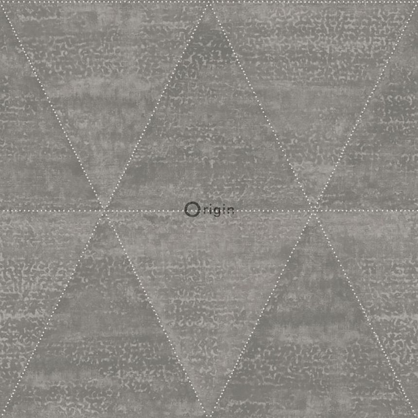 Vliesová tapeta na zeď šedá, imitace kovových trojúhelníků 337603, Matières - Metal, Origin