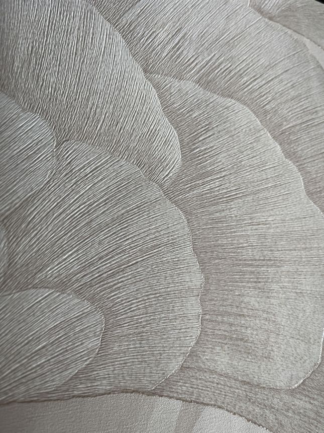 Vliesová tapeta na zeď, světle béžová, zlatá, listy Gingka, RE521012, Renaissance, Design Id