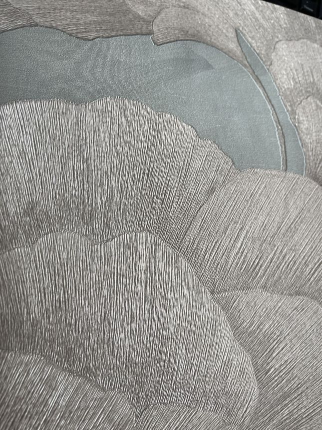 Vliesová tapeta na zeď, tyrkysová, zlatá, listy Gingka, RE521015, Renaissance, Design Id