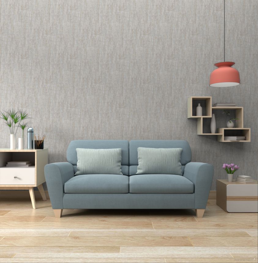 Vliesová tapeta na zeď, šedá, béžová, imitace hrubé látky, RE521023, Renaissance, Design Id