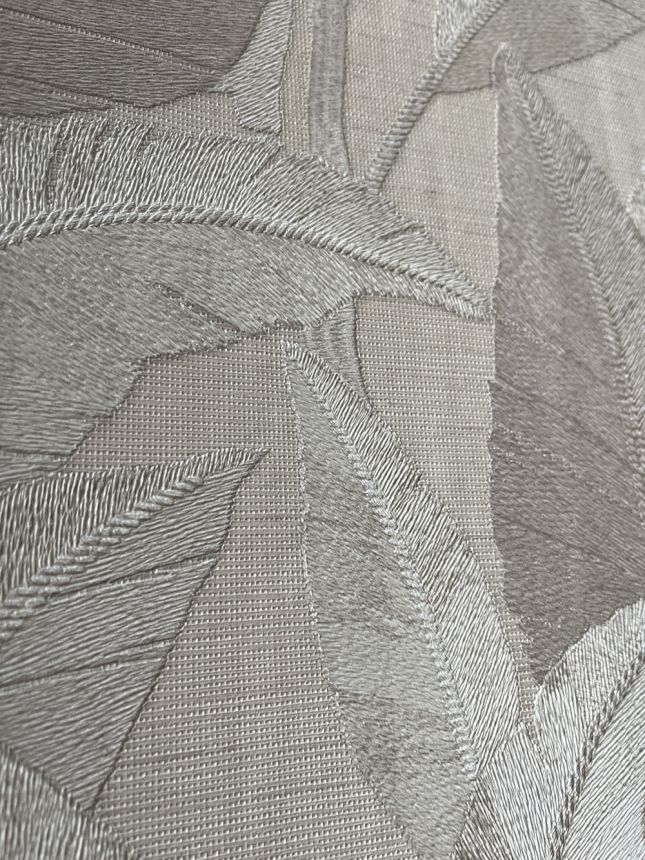 Vliesová tapeta na zeď, bílá, šedo-stříbrná, listy, RE521051, Renaissance, Design Id