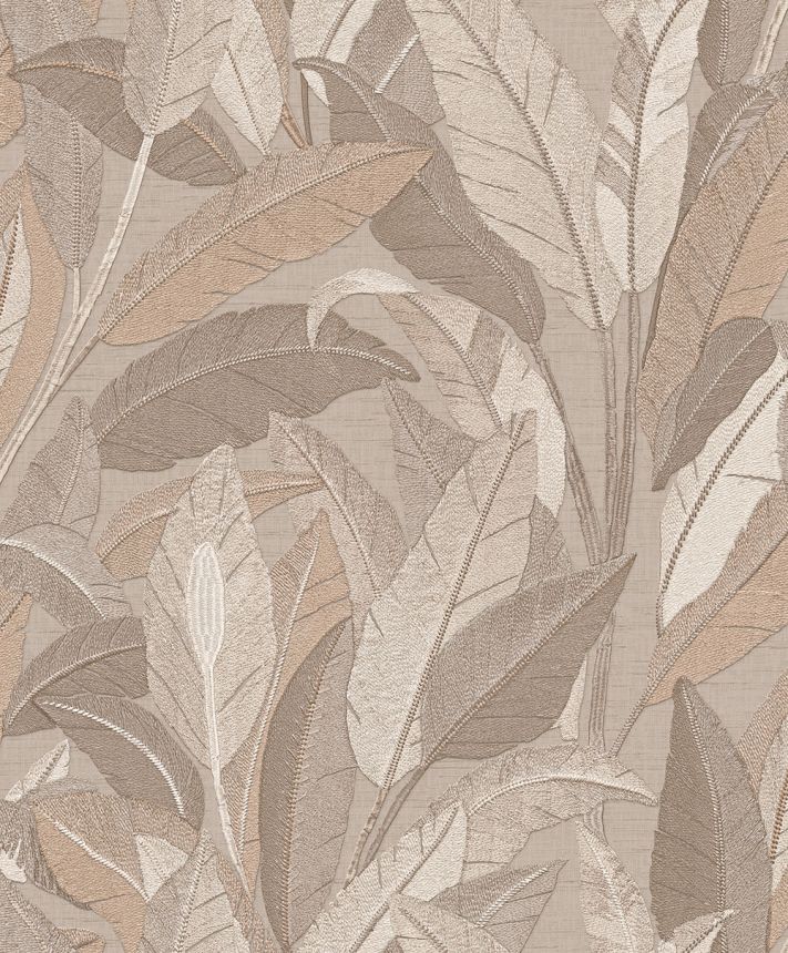 Vliesová tapeta na zeď, červeno-hnědá, hnědá, listy, RE521053, Renaissance, Design Id