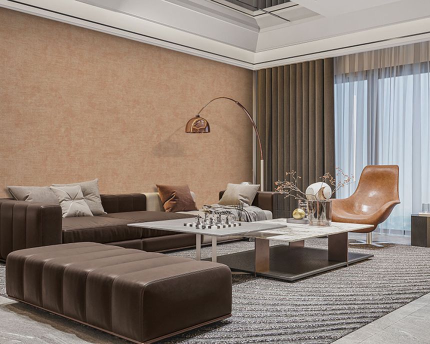 Hnědá vliesová tapeta na zeď, imitace látky, RE521064, Renaissance, Design Id
