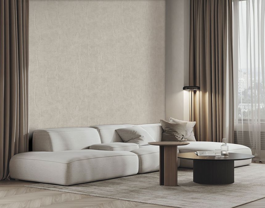 Krémová vliesová tapeta na zeď, imitace kamene, RE521082, Renaissance, Design Id