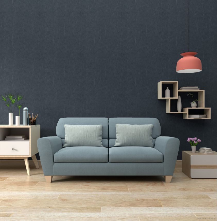 Tmavě modrá vliesová tapeta na zeď, imitace kamene, RE521086, Renaissance, Design Id