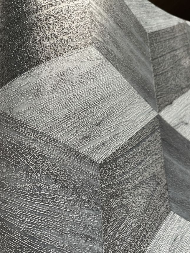 3D vliesová tapeta na zeď, tmavě šedá, imitace dřeva, RE521093, Renaissance, Design Id