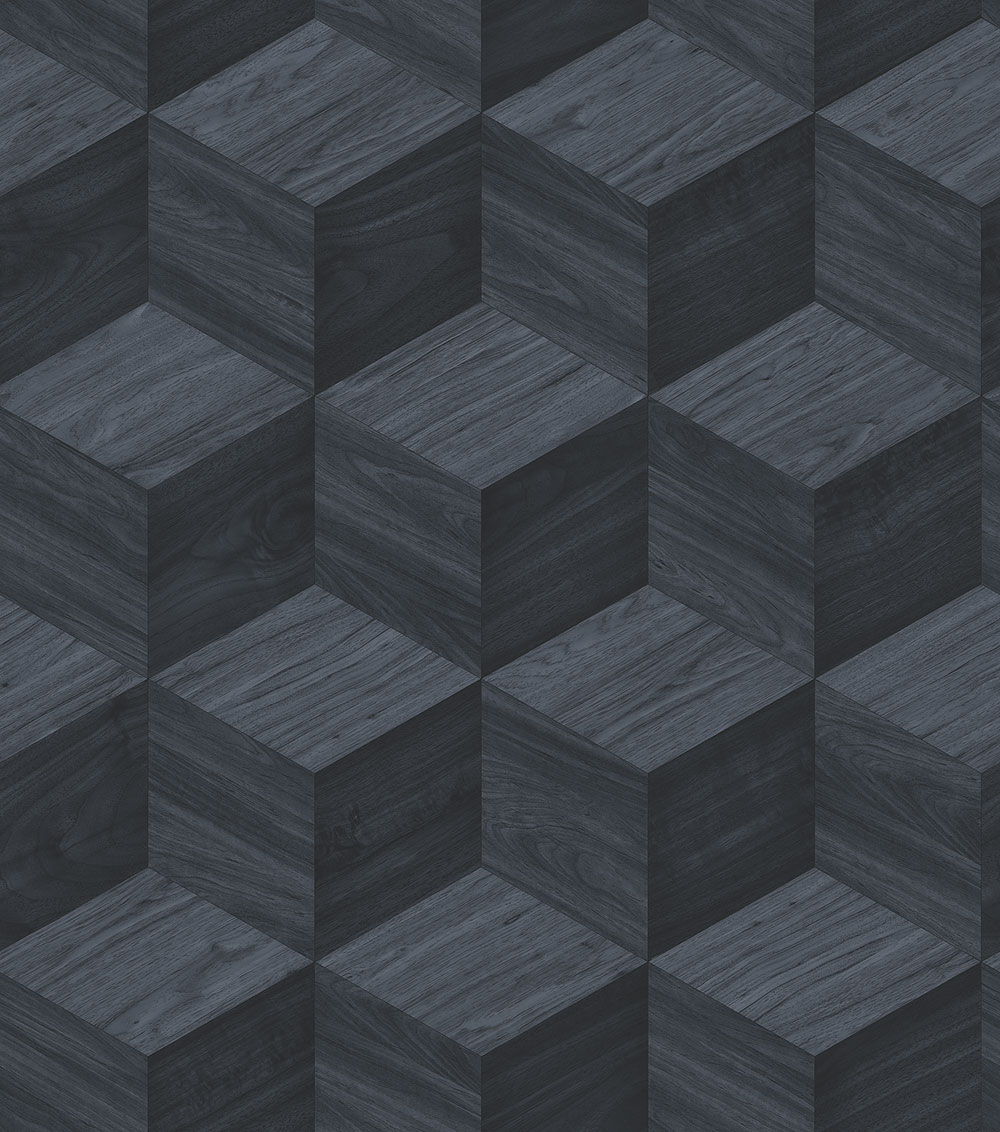 3D vliesová tapeta na zeď, tmavě modrá, imitace dřeva, RE521095, Renaissance, Design Id