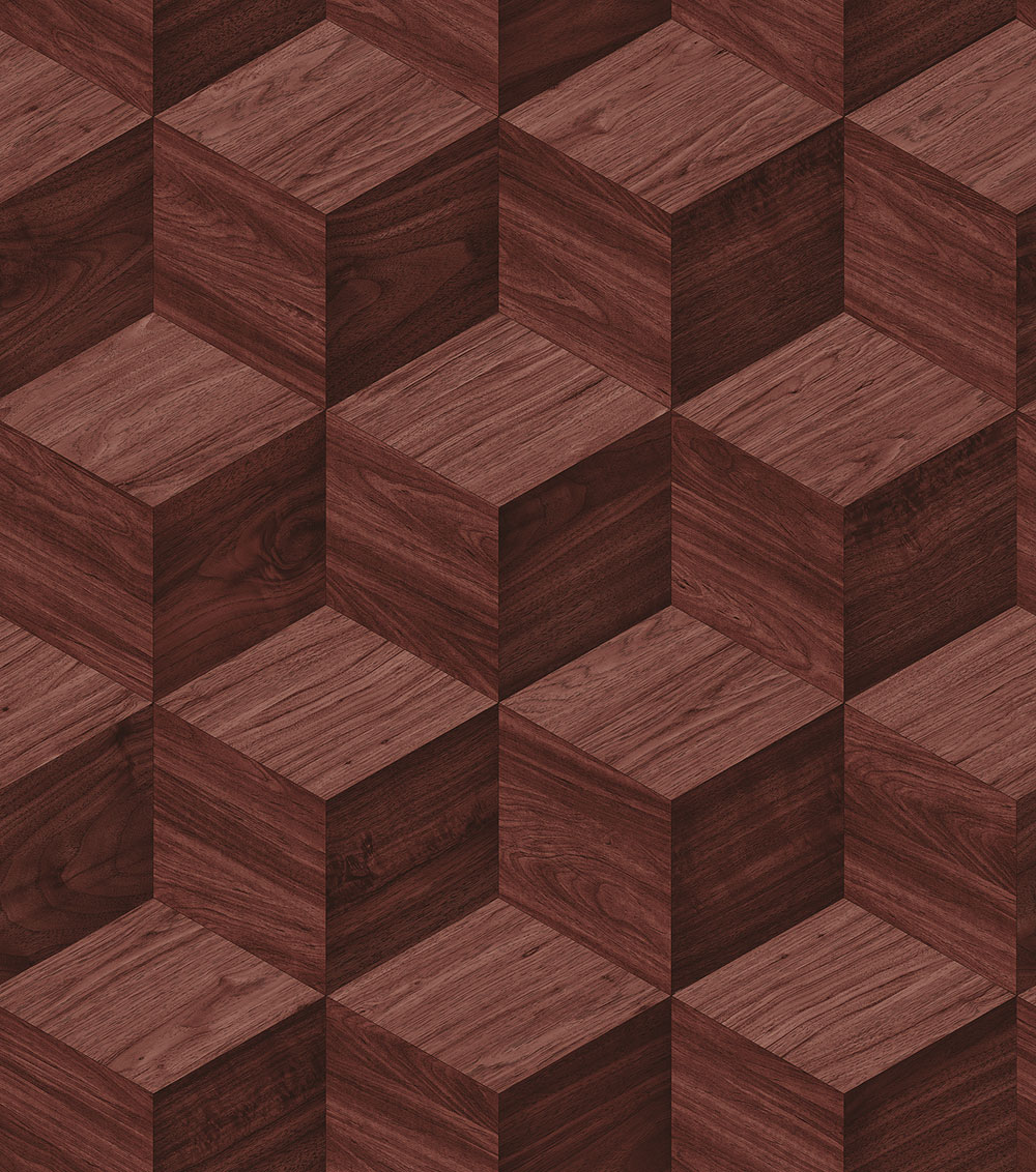 3D vliesová tapeta na zeď, červeno-hnědá, imitace dřeva, RE521096, Renaissance, Design Id