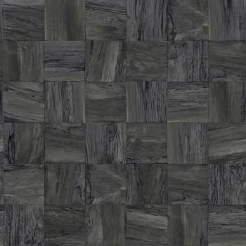 Šedočerná vliesová tapeta Dřevo, imitace dřevěného obložení 347520, Matières - Wood, Origin