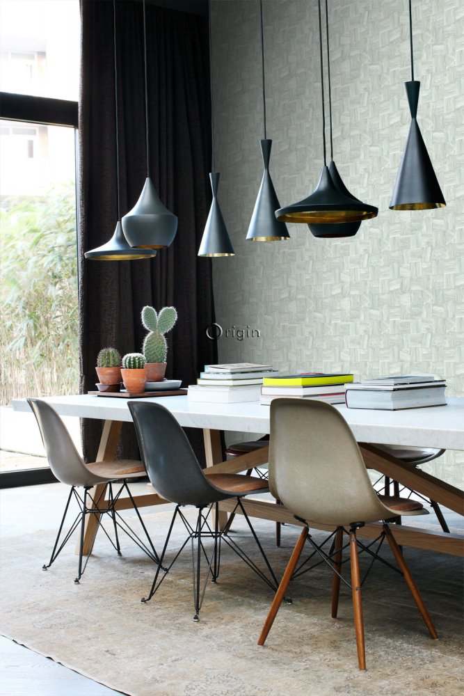 Šedozelená vliesová tapeta Dřevo, imitace dřevěného obložení 347516, Matières - Wood, Origin