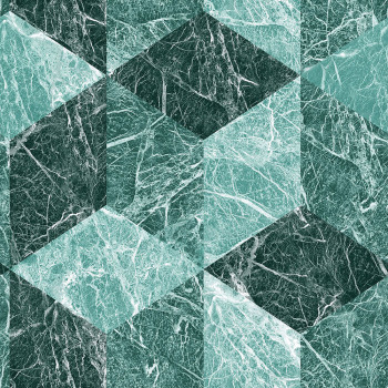 Vliesová tapeta, imitace zeleného mramorového 3D obkladu 347319, Matières - Stone, Origin