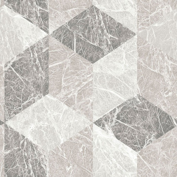 Vliesová tapeta, imitace šedobéžového mramorového 3D obkladu 347317, Matières - Stone, Origin