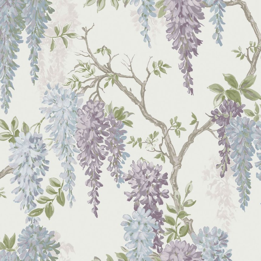 Vliesová tapeta na zeď,  květy vistárie, 113356, Laura Ashley Signature   ROZBALENO