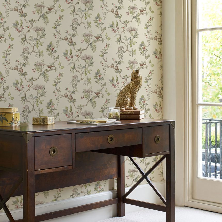 Vliesová tapeta na zeď, krémová, větvičky, 113346,  Laura Ashley Signature   ROZBALENO