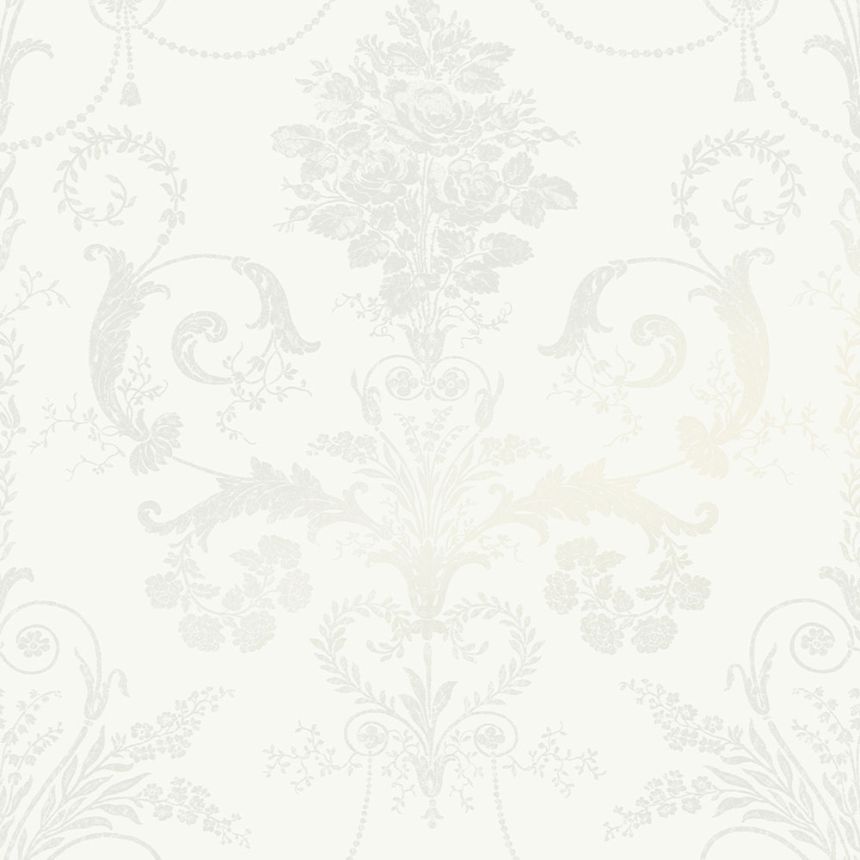 Zámecká vliesová tapeta na zeď, bílo- šedá, 113382, Laura Ashley Signature   ROZBALENO