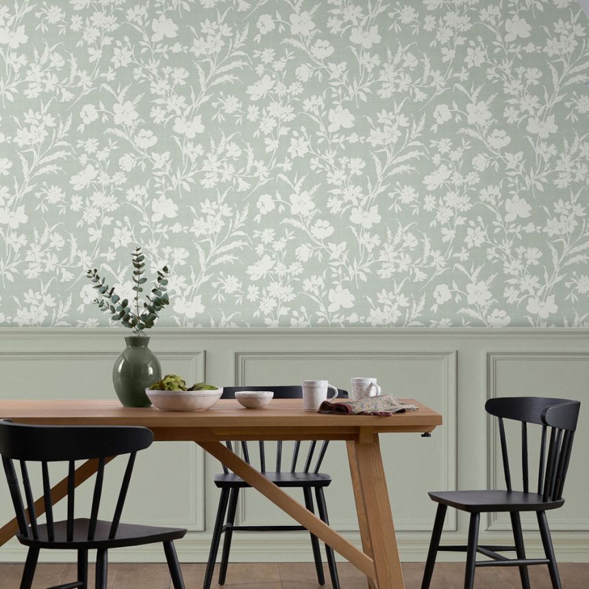 Vliesová  tapeta na zeď, zelená, květiny, 119855, Laura Ashley 3, 4   ROZBALENO