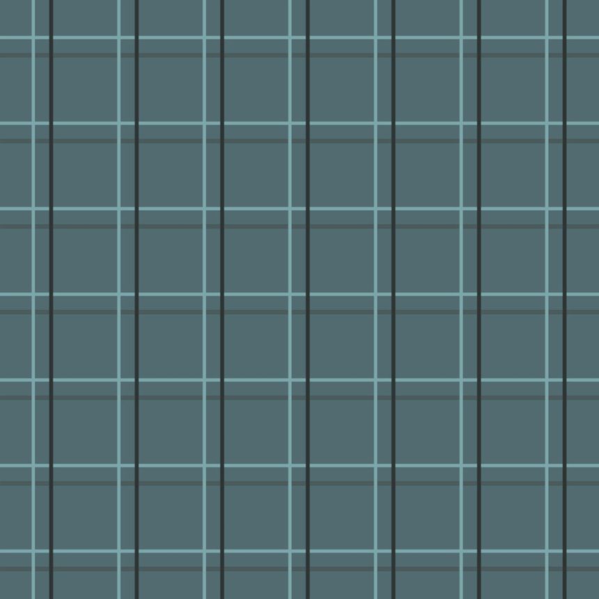Tyrkysová geometrická vliesová tapeta, tartan, 6505-1, Batabasta, Ichwallcoverings   ROZBALENO